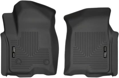 Husky Liners Weatherbeater Floor Mats | Fits 2019-2026 Chevrolet Silverado & GMC Sierra 1500 & 2020-2026 Silverado/Sierra 2500/3500 Double & Crew CAB ONLY | Front Row, 2-pc Black - 13211