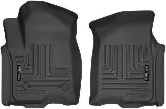 Husky Liners Weatherbeater Floor Mats | Fits 2019-2026 Chevrolet Silverado & GMC Sierra 1500 & 2020-2026 Silverado/Sierra 2500/3500 Double & Crew CAB ONLY | Front Row, 2-pc Black - 13211