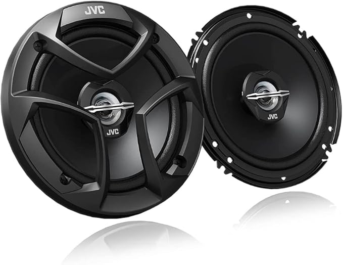 JVC CS-J620 300W 6.5" CS Series 2-Way Coaxial Car Speakers, Set of 2, 6.5" Mica Cone Woofer & 1" PEI Tweeter, Hybrid Surround, Easy Installation