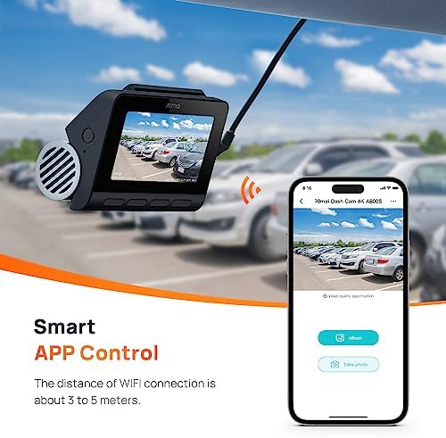 【A800S+UP02 Hardwire Kit】 70mai 4K Dash Cam A800S, Front and Rear, Super Night Vision with Sony IMX415, 3'' IPS LCD, Built in GPS, 70mai Hardwire Kit, Parking Mode, ADAS, Loop Recording