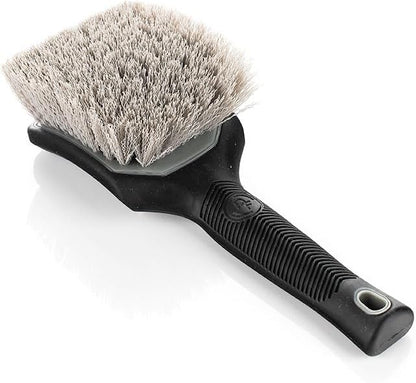 Detail Factory - ProGrip XL Tire Brush - Ergonomic ProGrip Handle - Stiff Synthetic Bristles to Cut Through Grime - Grey and Black