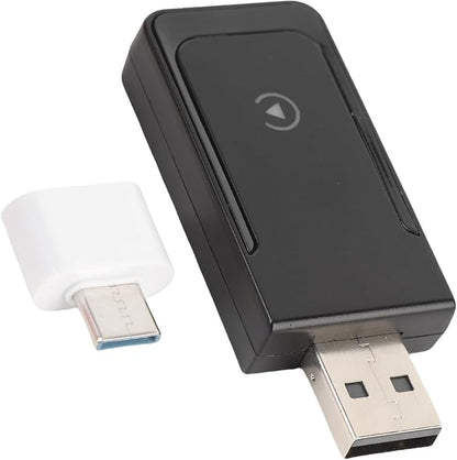 2 in 1 Wireless CarPlay Adapter, Wired to Wireless Converter for CarPlay and Android Auto, Bluetooth 5.0 WiFi Plug and Play Car Dongle CP508A (CP508D)