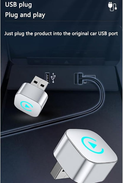 Wireless CarPlay Adapter 2-in-1 for Ford F-150 2017 2018 2019 2020 2021 2022 2023 2024 2025, USB Design Plug and Play Bluetooth Fast Connection Car Accessories,B-Silver