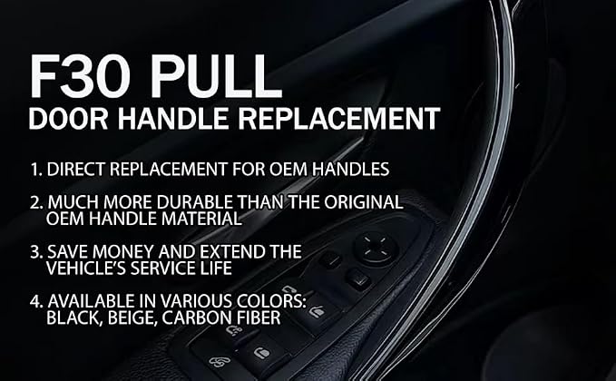4PCS Door Handles Replacement for BMW 3 Series F30 4 Series F32 F80 F82 Inner Door Pull Strap Armrest Bracket Handle Kit Interior Trim for BMW 2013-2018 320 328 330 335 2014-2019 428 435 440 (Black)