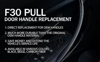 4PCS Door Handles Replacement for BMW 3 Series F30 4 Series F32 F80 F82 Inner Door Pull Strap Armrest Bracket Handle Kit Interior Trim for BMW 2013-2018 320 328 330 335 2014-2019 428 435 440 (Black)