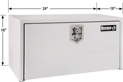 Buyers Products 1702400 Steel Underbody Truck Box, 18x 18x 24 Inch, Job Site Box, Lockable T-Handle Latch, Utility Tool Box, Heavy Duty Storage and Organizer, Made In The USA, White