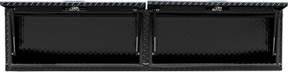 Buyers Products 1721351 Topsider Truck Tool Box, 16x13x72 Inch, Gloss Black Diamond Tread Aluminum, Dual Flip-Up Doors, Locking Compression Latch, Weather Resistant, No-Drill Mount, Made in USA