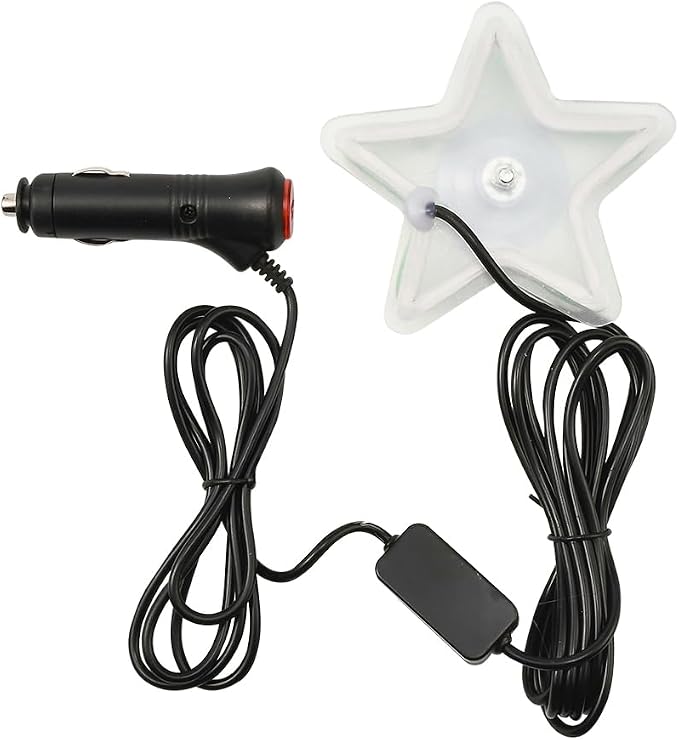 XhuangTech LED Neon Car Interior Lights, Green Ambient Decorative Lights for Cars, Trucks, UTVs, Vehicles, Universal Fit Car Accessories for Warm Atmosphere & Stylish Decoration (Five-Pointed Star)