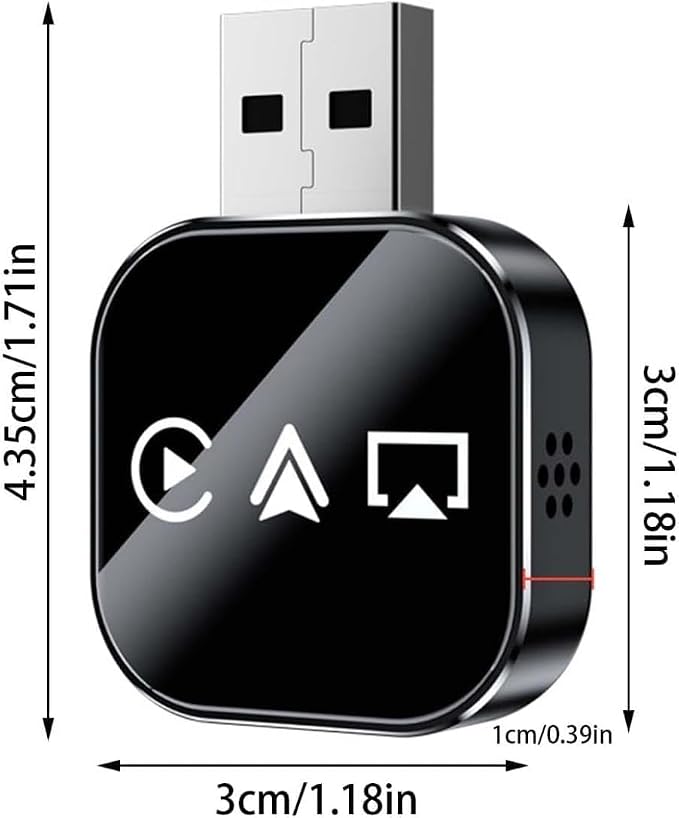 2026 Upgrade 3 in 1 Wireless CarPlay Adapter - Wired to Wireless Screen Mirror & Audio Link for iOS/Android, 2.4/5GHz WiFi & Bluetooth 5.0, Fast Stable Connection, Mini Design, Plug and Play