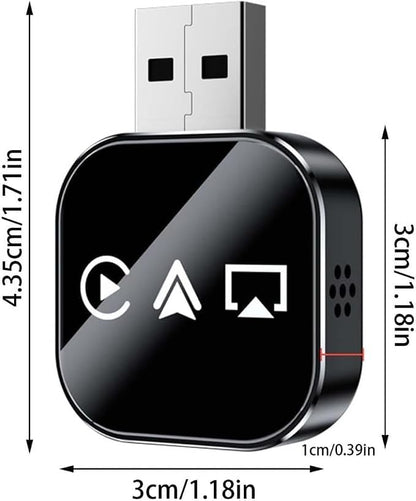 2026 Upgrade 3 in 1 Wireless CarPlay Adapter - Wired to Wireless Screen Mirror & Audio Link for iOS/Android, 2.4/5GHz WiFi & Bluetooth 5.0, Fast Stable Connection, Mini Design, Plug and Play