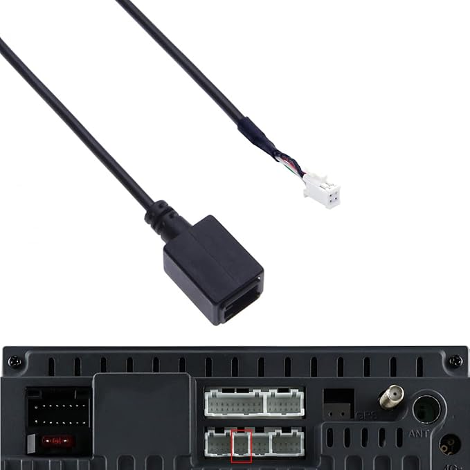 Aftermarket Android Car Radio Stereo 4 Pin Original USB Cable Adapter Connector Plug Compatible for Subaru Outback Suzuki Vitara SX4