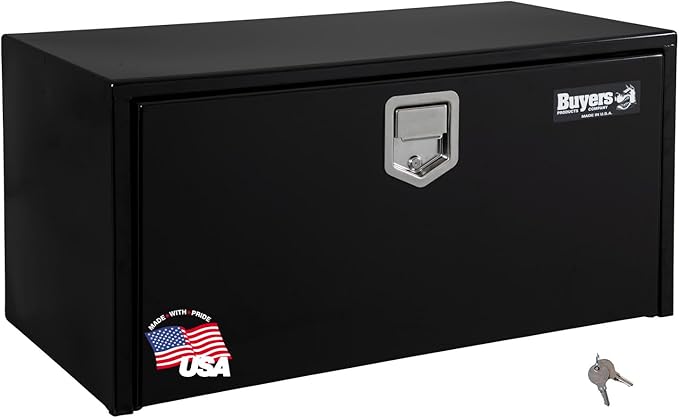 Buyers Products 1702105 Steel Underbody Truck Tool Box 18 x 18 x 36 Inch, Black Powder-Coated 14 Ga Steel, Locking Stainless Paddle Latch, Drop Door, Weather-Resistant, Made in USA
