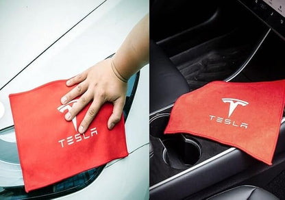 Cleaning Towel for Tesla Ultra Absorbent Microfiber Cleaning Cloth Microfiber Towels for Glass Window (Red, Pack of 1)