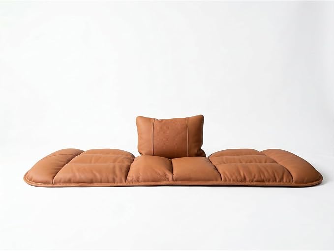 A leather rear seat cushion specially designed for cars - made by hand - can relieve pain in the buttocks, pressure points, and sciatic nerve. | Rear seat cover (Red Flag Brown, Rear Seat Cushion)