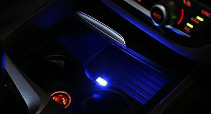 iJDMTOY Ultra Blue USB Plug-in Miniature LED Car Interior Ambient Accent Lighting Kit