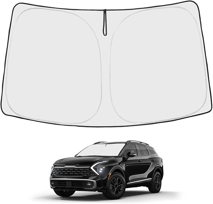 Proadsy Windshield Sun Shade for Kia Sportage NQ5 2023 2024 2025 2026 4-Layer Foldable Front Sunshade Protector Sun Visor Blocks UV Rays Keep Car Cooler Accessories