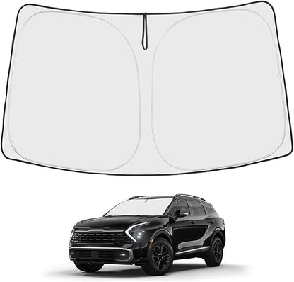 Proadsy Windshield Sun Shade for Kia Sportage NQ5 2023 2024 2025 2026 4-Layer Foldable Front Sunshade Protector Sun Visor Blocks UV Rays Keep Car Cooler Accessories