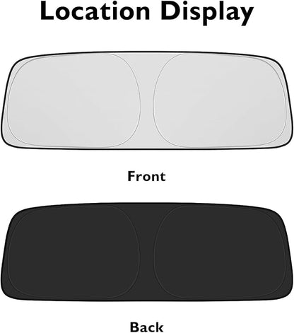 BIBLOZ Windshield Sun Shade for Jeep Wrangler TJ JK JL & 2020-2025 2026 Jeep Gladiator Foldable Accessories with Storage Pouch PET Reflective Material Sunshade Keeps The Car Cool Inside