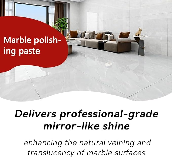 Granite Polishing Paste, Marble Cleaner Countertop, Quartz Polish, Granite Polishing Kit | Marble Cleaner and Polish - Enhances Shine & Maintenance, Safe for Stone Surfaces, 2.2LB (1 - PCS)