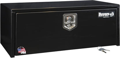 Buyers Products 1703305 Black Steel Underbody Truck Tool Box – 14 x 16 x 36 Inch - Truck Bed & Underbelly RV Storage Box, Locking T-Latch, Weather-Resistant, Heavy-Duty Flatbed Job Box, Made in USA