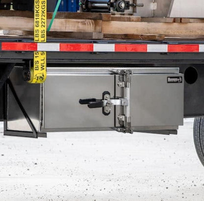 Buyers Products 1762600, 18x18x36 Smooth Aluminum Underbody Truck Tool Box with Double Barn Door, Cam‑Lock Hardware, Rain Gutter Seal, Universal Mount Storage for Flatbed and Trailer Use