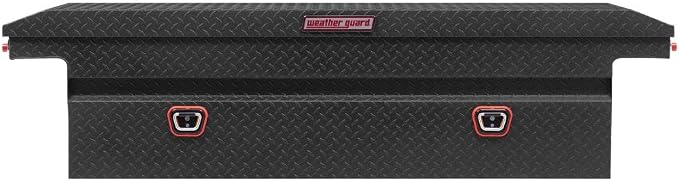 Weather Guard Saddle Truck Tool Box Aluminum Full Low Profile Textured Matte Black 10.2 Cu Ft