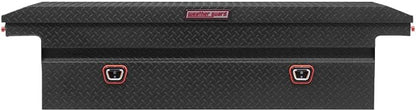 Weather Guard Saddle Truck Tool Box Aluminum Full Low Profile Textured Matte Black 10.2 Cu Ft