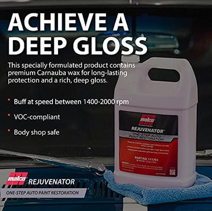 Malco Paint Rejuvenator - One Step Rotary Automotive Paint Restoration/Clear Coat Scratch and Swirl Remover/Re-Shine Old, Aged Paint to Look New / 32 Fl Oz (111732)