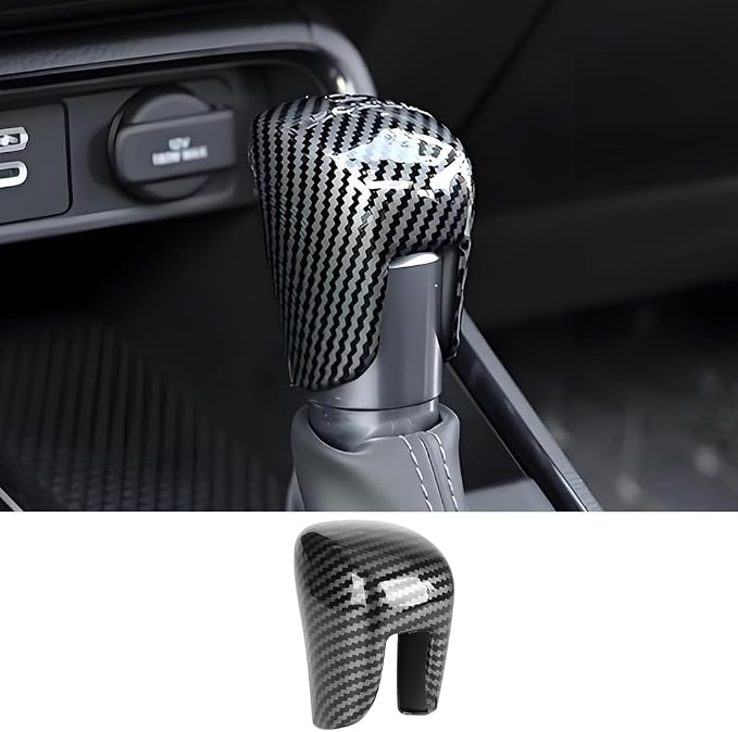 Car Center Console Gear Shift Knob Trim Cover for Honda CRV 2023 2024 2025 2026 and Honda HRV 2023-2026 Auto Interior Accessories Central Control Shifters Stick Protection Panel Carbon Fiber Style