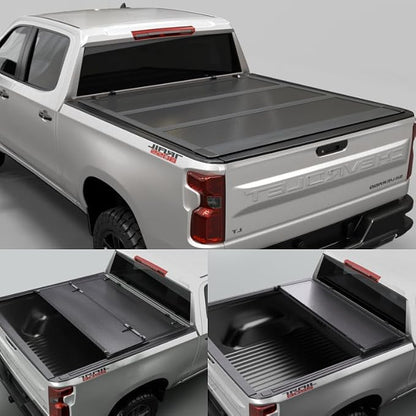 Toptiny Low Profile Hard Folding Truck Bed Tonneau Cover Fits 2020-2026 Silverado/Sierra 2500 3500 HD New Body Style 6.9FT Bed (82.2")
