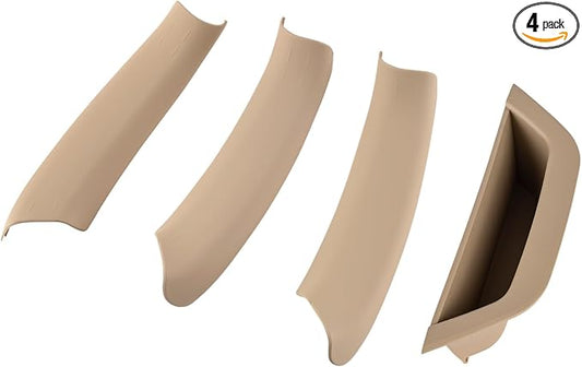 4PCS Beige Driver Door Armrest Box and Pull Handle kit Covers Trim Compatible with X3 X4 F25 F26 2011-2017 Left Side Storage Box