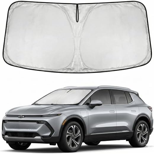 Windshield Sun Shade for Chevy Equinox EV 2025-2026 Sunshade Front Window Shade Custom Fit Equinox EV Accessories Sun Visor Foldable Shade Blocks UV Rays Accessories
