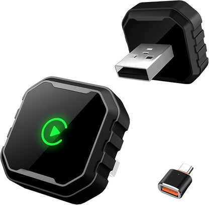 Wireless CarPlay Adapter for iPhone, Mini USB Design for Cars with Wired CarPlay, Fast Connection,5.8GHz WiFi,No Delay, Compatible with iOS 10+ & iPhone 6+, USB/Type C,Plug and Play (Dark Black)
