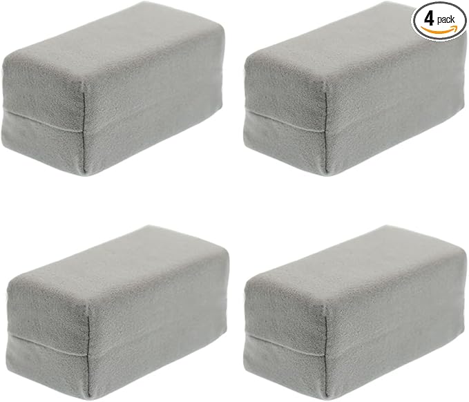 Suede Microfiber Applicator Pad, Multi-Purpose Ceramic Spray Coating Sponge Pads, Car Detailing Sponge for Car Paint, Metal, Plastic Trim, Applying Wax, Sealants, Other Conditioners (4PCS)