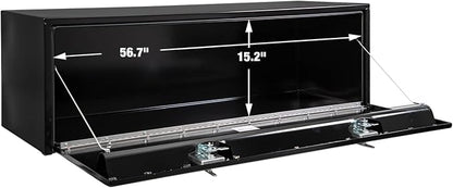 Buyers Products 1702315 Black Steel Underbody Truck Tool Box – 18 x 18 x 60 Inch - Truck Bed & Underbelly RV Storage Box, Locking T-Latch, Weather-Resistant, Heavy-Duty Flatbed Job Box, Made in USA