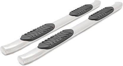 Rough Country Stainless Steel Oval Nerf Steps for Chevy Silverado & GMC Sierra 1500/2500HD/3500HD (2019-2026) Crew Cab - OEM Style Rails with Built-in Side Steps