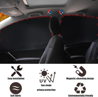 XCBYT Side Window Sun Shade, 100% Blackout Car Window Covers, 4 Pack | Magnetic for Metal Frame, For Side Windows, Aluminum Foil Reflective UV Protection, For Camping & Baby