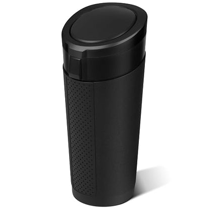 Car Trash Can Bin with Lid - Mini Car Garbage Can Cup Holder-Black Small Leakproof Vehicle Trash Garbage Can Bin-Automotive Car Organizers and Storage for Back Seat SUV Truck Accessories