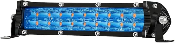 Blue LED Light Bar, Fishing Light 60W 6000lm 7 Inch Offroad Driving Light Bar Fog Reverse Lights 12V-60V, Waterproof Ultra Slim LED Off Road Lightbar for Truck ATV UTV RV Mower Golf Cart Boat Yacht