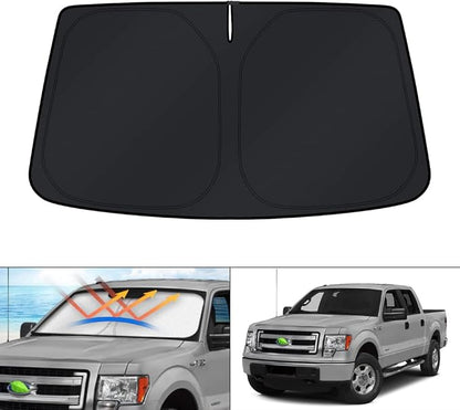 KUST Windshield Sun Shade for Ford F150 2009-2014 F-150 Accessories Window Sunshade Sun Protector Foldable Block UV Rays Keep Car Cooler