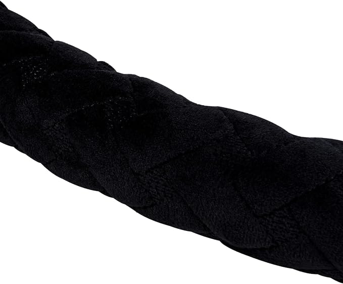 Flying Banner car Steering Wheel Cover Soft Velvet Warm Universal Size 15 inches SUV Truck Anti Slip Odorless Summer Winter (Black, Velvet Massage)
