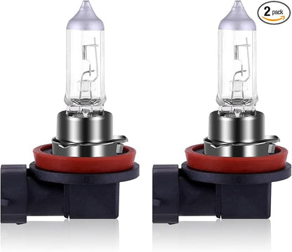 NEWBROWN H11 Headlight Bulb 200% brightness 4300K White 12V/55W H11 Bulb Halogen Long Life Replacement PGJ19-2 (H11, 2 Pack)