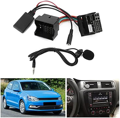 Acouto for RCD 510 Bluetooth Module, Car Microphone with AUX Bluetooth Adapter for RNS 310 510 for RCD 300 310 510, Microphone Adapter Auxiliary Audio Wire 150cm/59in Length Replacement