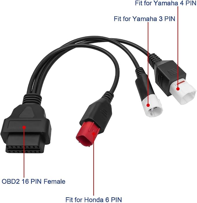 3pin 4 pin 6pin Motor obd2 Cable 3pin 4pin 6pin to 16pin Euro5 OBD Motorbike 3 in 1 OBDii Diagnostic Adapter Scanner Connector Cable for Yamaha Motorcycle Kline for Honda CRF K-T-M X- MAX T Racer