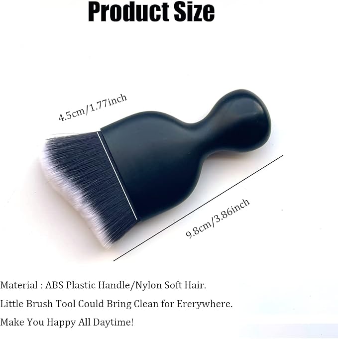 Car Interior Detailing Brush 1PC,Car Brushes for Detailing Interior,Soft Car Detailing Brush,Soft Bristles Detailing Brush Dusting Tool for Car/Dashboard(Black)