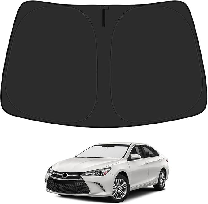 BIBLOZ Car Windshield Sun Shade for Toyota Camry 2012-2017, LE, XLE, SE, XSE, Hybrid Accessories Foldable PET Sunshade Keeps The Car Cool Inside