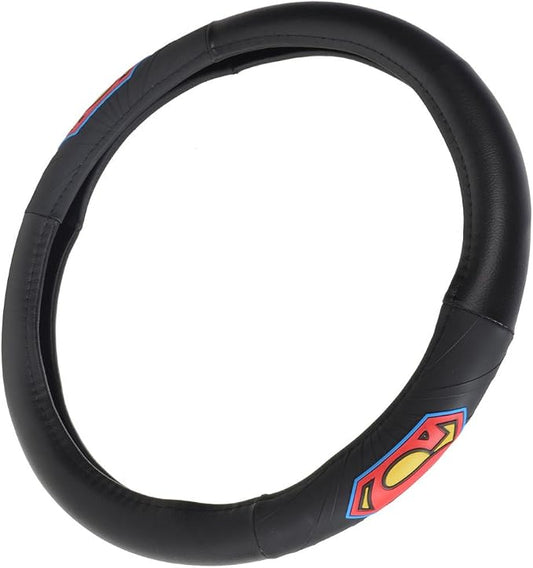 BDK Superman Car Steering Wheel Cover - Officially Licensed Warner Brothers Product, Universal Fit for Steering Wheels Between 14.5 to 15.5 Inch