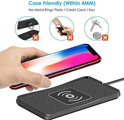 POLMXS Wireless Charger Car Charging pad 15W Fast Wireless Phone Charger Cell Phone Flat Charging mat Compatible with iPhone 11/12/12/14/15 Galaxy S21/S22/S23/24 NOTE10(C3Y)