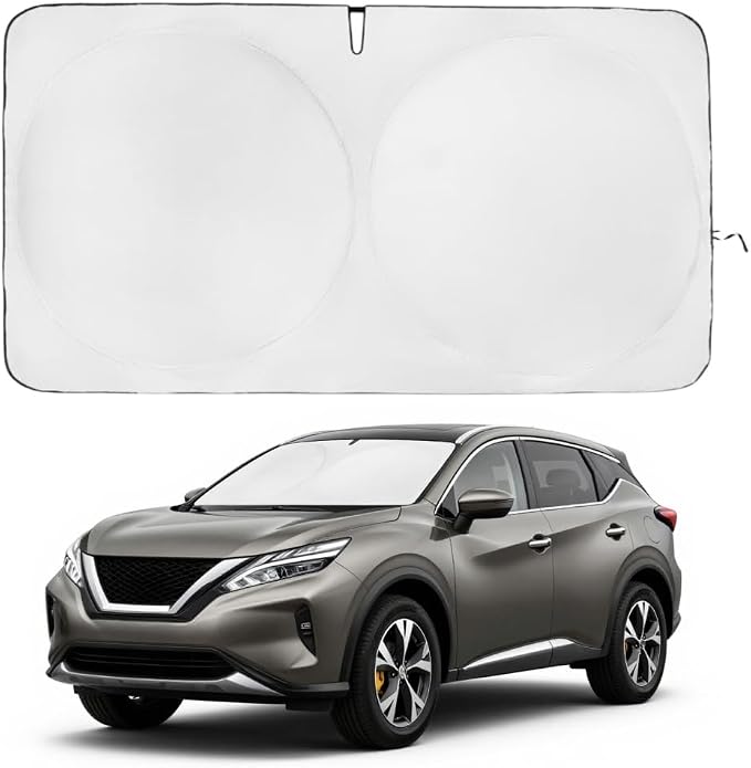 Windshield Sun Shade | Compatible for Nissan Murano (2025-2026) | Certified 99.87% UVB & 99.02% UVA Car Sun Shade. Award Winning Sunshade - Patented Technology | Car Shades by Kinder Fluff