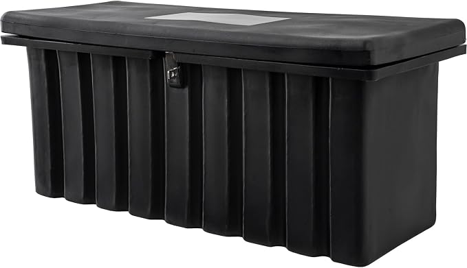 Buyers Products 1712250 Poly Outdoor Multi-Purpose All Weather Utility Storage Bin Box, 8.4 cu. Ft, Job Site Box, Outdoor Storage and Organizer, Made in USA, Black